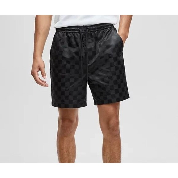 Mode of One Mens Size XL Track Shorts Check Jacquard Regular-Fit 6-1/2" NEW - Picture 2 of 13